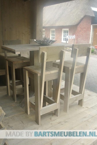 Steigerhouten barkruk Frans 1.2