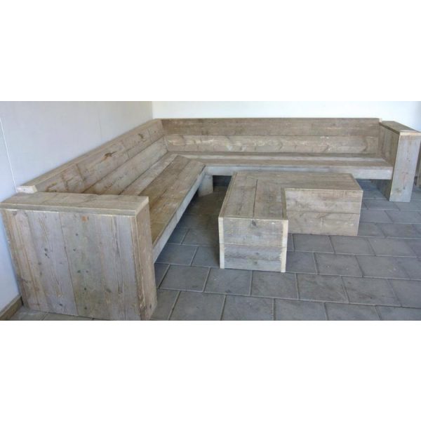 Steigerhouten hoekbank Bob