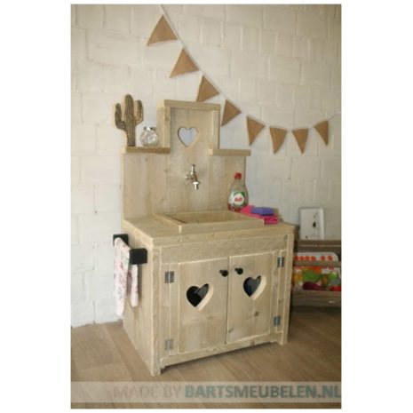 Steigerhouten speelmodule 1 Mini speelkeuken van steigerhout