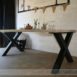 Steigerhouten tafel met stalen X-onderstel 1.1