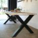 Steigerhouten tafel met stalen X-onderstel 1.3