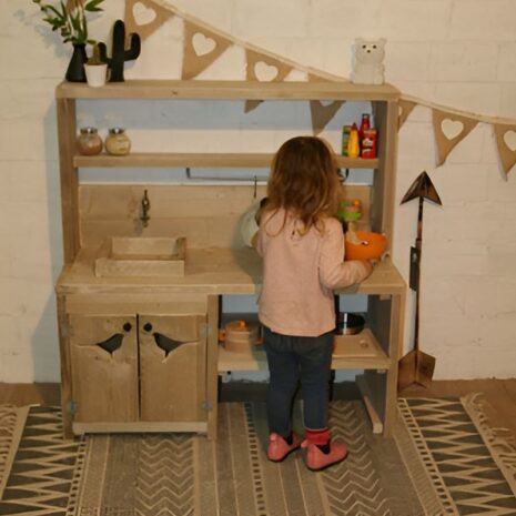 speelkeuken 9 old-look steigerhout