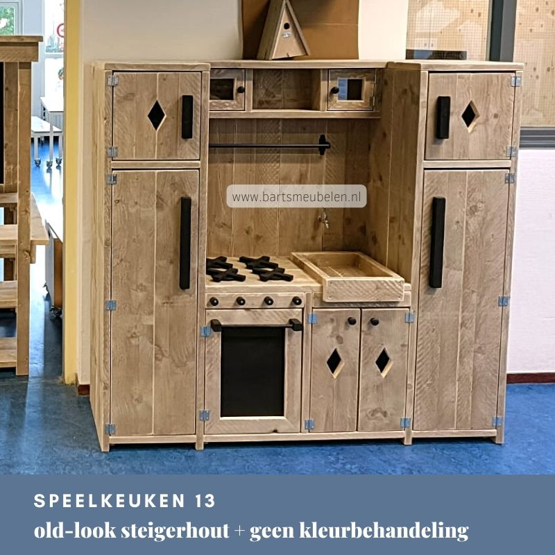 speelkeuken 13 old-look steigerhout groot