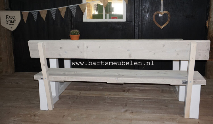 steigerhouten bank Sharon met rugleuning 1.2