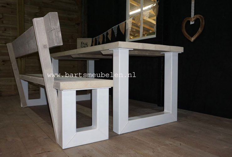 steigerhouten bank Sharon met rugleuning 1.3