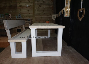 steigerhouten bank Sharon met rugleuning 1.4