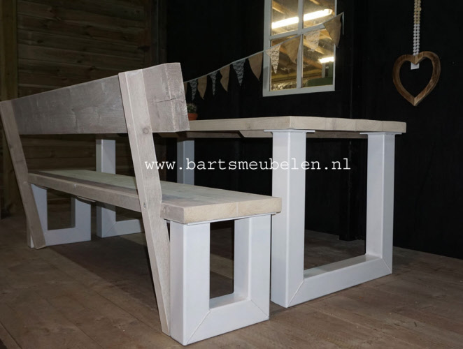 steigerhouten bank Sharon met rugleuning 1.7