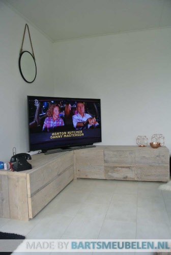 steigerhouten hoek tv-meubel