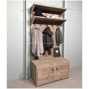 Steigerhouten garderobekast old-look