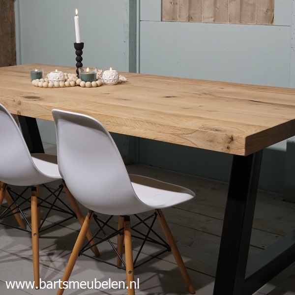 eettafel vintage eiken doorgelegd.3 - zelf samen te stellen