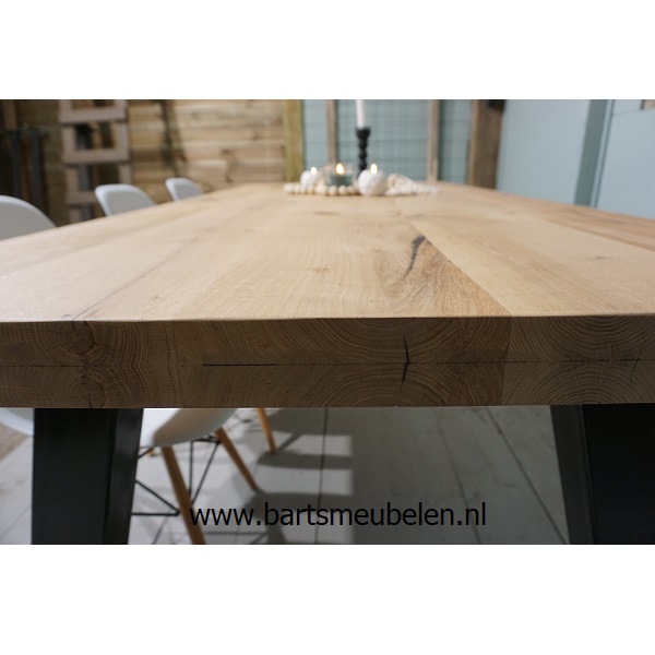 eettafel vintage eiken doorgelegd.6 - zelf samen te stellen