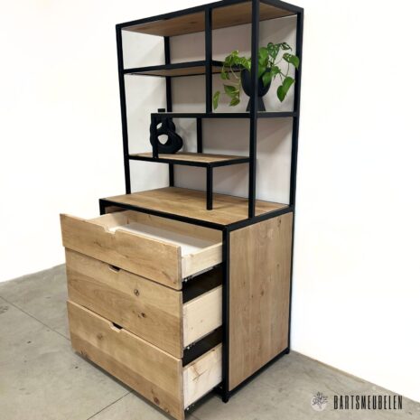 industriele kast eiken staal Claudia