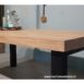 eikenhouten tafel met houten onderstel.2 eikenhouten tafel met houten onderstel.2