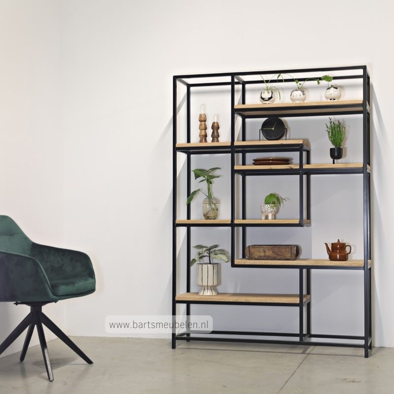 vakkenkast eikenhout en staal 6 - 140x210 (800*800)