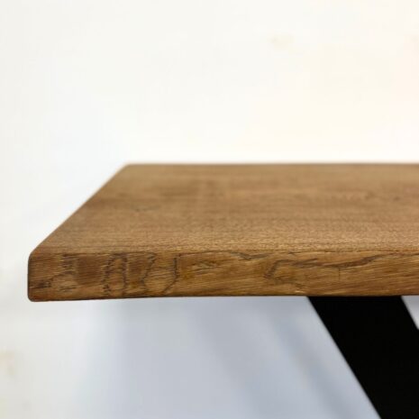 Boomstam haltafel massief eiken industrieel