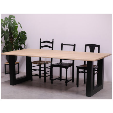 eikenhouten boomtafel 30 met stalen onderstel eikenhouten-boomtafel-30-met-stalen-onderstel