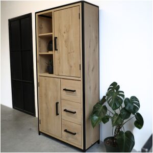 Industriële kast eiken Freek