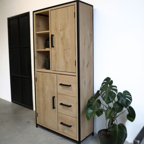 Industriële kast eiken Freek