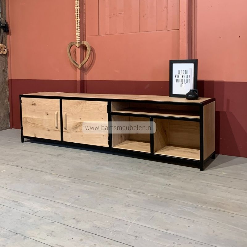 tv meubel kenji eikenhout en staal