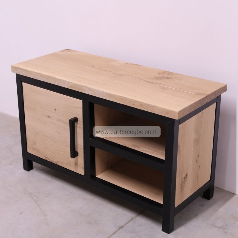 tv kast industrieel mavi met dik blad bovenop