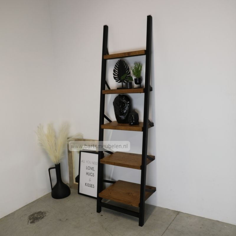 ladderkast gerookt eiken industrieel