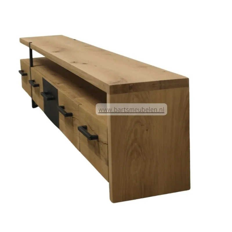 industriele tv meubel witte achtergrond