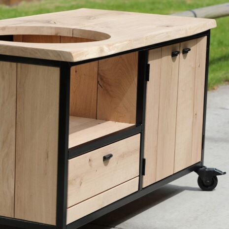 Eiken Buitenkeuken met zwart staal