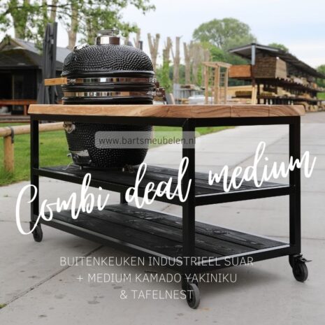 Combi deal medium suar bbqtafel kamado combi deal medium industrieel suar