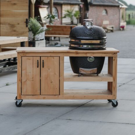 Douglas buitenkeuken hout met opbergkast links