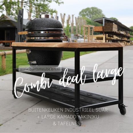 combi deal suar large bbqtafel suar combi deal met kamado