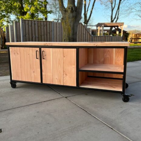 douglas bbq tafel stalen frame industrieel voor kamado