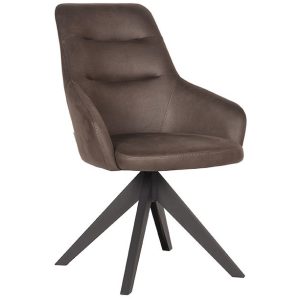 LABEL51 Eetkamerstoel Jace - Antraciet - Microfiber