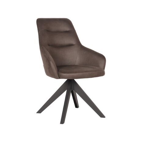 LABEL51 Eetkamerstoel Jace - Antraciet - Microfiber