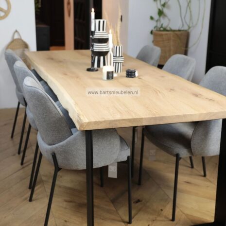 boomstam eettafel met u onderstel strip 40