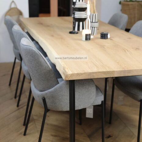 boomstam eettafel met u onderstel strip-40