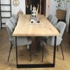boomstam eettafel met u onderstel strip40 boomstam eettafel met u onderstel strip(40)