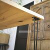 boomstamtafel met 4 hairpin tafelpoten