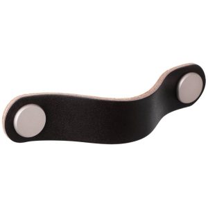 leren handgreep donkerbruin : zwart