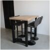 Boomstam bartafel industreel (40) met eikenhouten blad en stalen frame