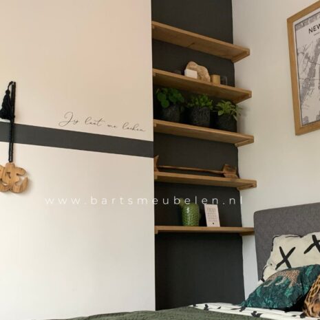 eiken wandplank voor nis