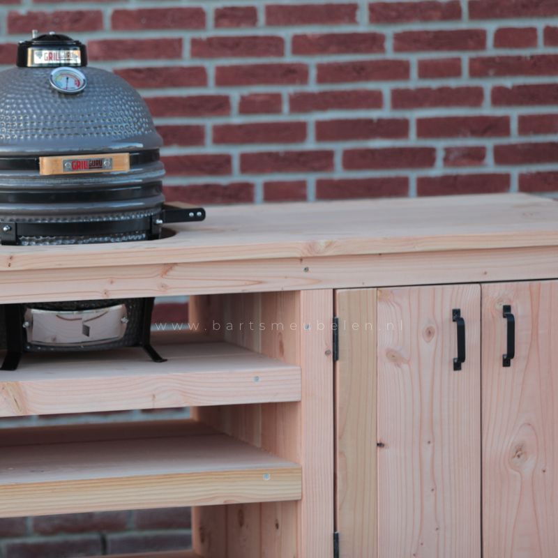 Douglas buitenkeuken newton met opbergkast en zwarte handgrepen