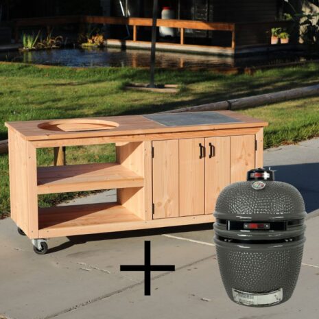 buitenkeuken douglas 200cm met kamado medium grill guru buitenkeuken-douglas-200cm-met-kamado-medium-grill-guru