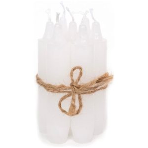 Leeff dinerkaarsen Doris klein wit, set van 7