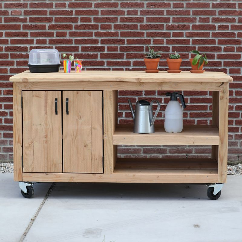 douglas tuinkast op wielen vooraanzicht