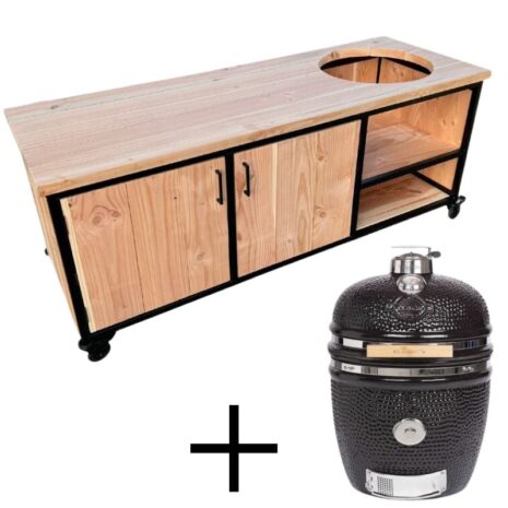 Stalen bbq tafel douglas + large kamado yakiniku