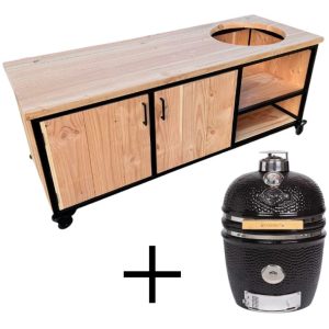 Stalen bbq tafel douglas + medium kamado yakiniku