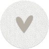 Tuincirkel wit met beige hart en dots patroon ⌀20cm Tuincirkel wit met beige hart en dots patroon ⌀20cm