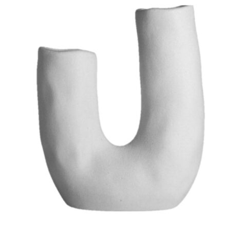 Vaas U-vorm wit14,4x7x8x17x6cm Gusta