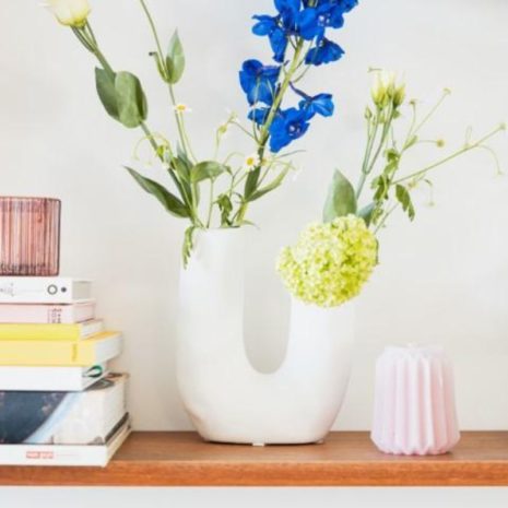 Vaas U-vorm wit14,4x7x8x17x6cm gusta sfeer