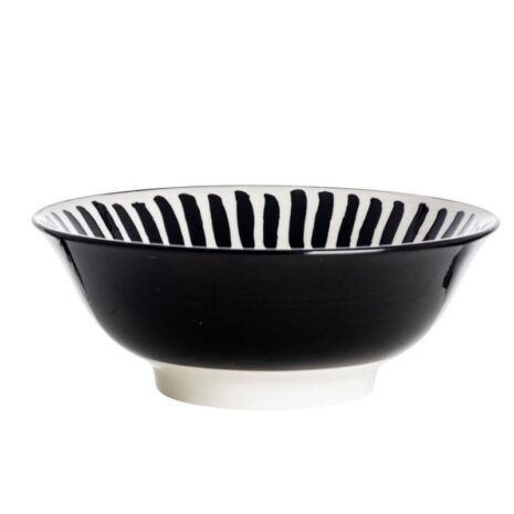 Zwart wit schaal petiscos Ø21cm streep 2